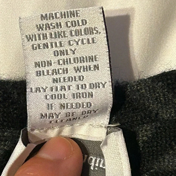 SOFT Surroundings Black Chevron Wool Blend West Saxon Long Sweater Women’s S - Picture 2 of 8